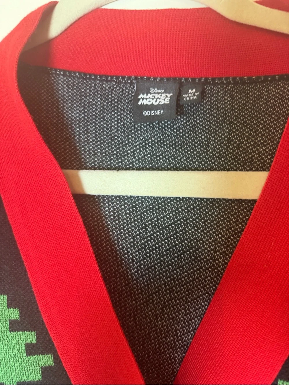 Disney Black Red Holiday Mickey & Minnie Cardigan